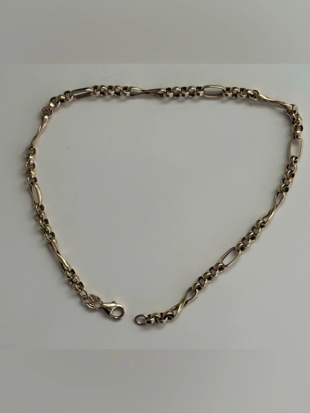 EG 14k Yellow Gold Chain 10” Bracelet Italy 585 Signed LobsterClasp 3.6g 3.175mm